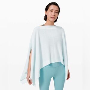Lululemon Forward Flow Poncho Womens One Size Almost Blue Knit